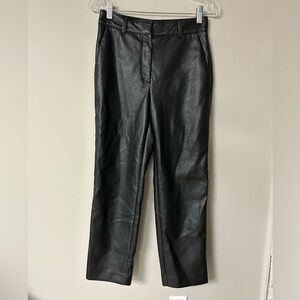 Babaton Command Cropped Mid-Rise Vegan Black Trousers
